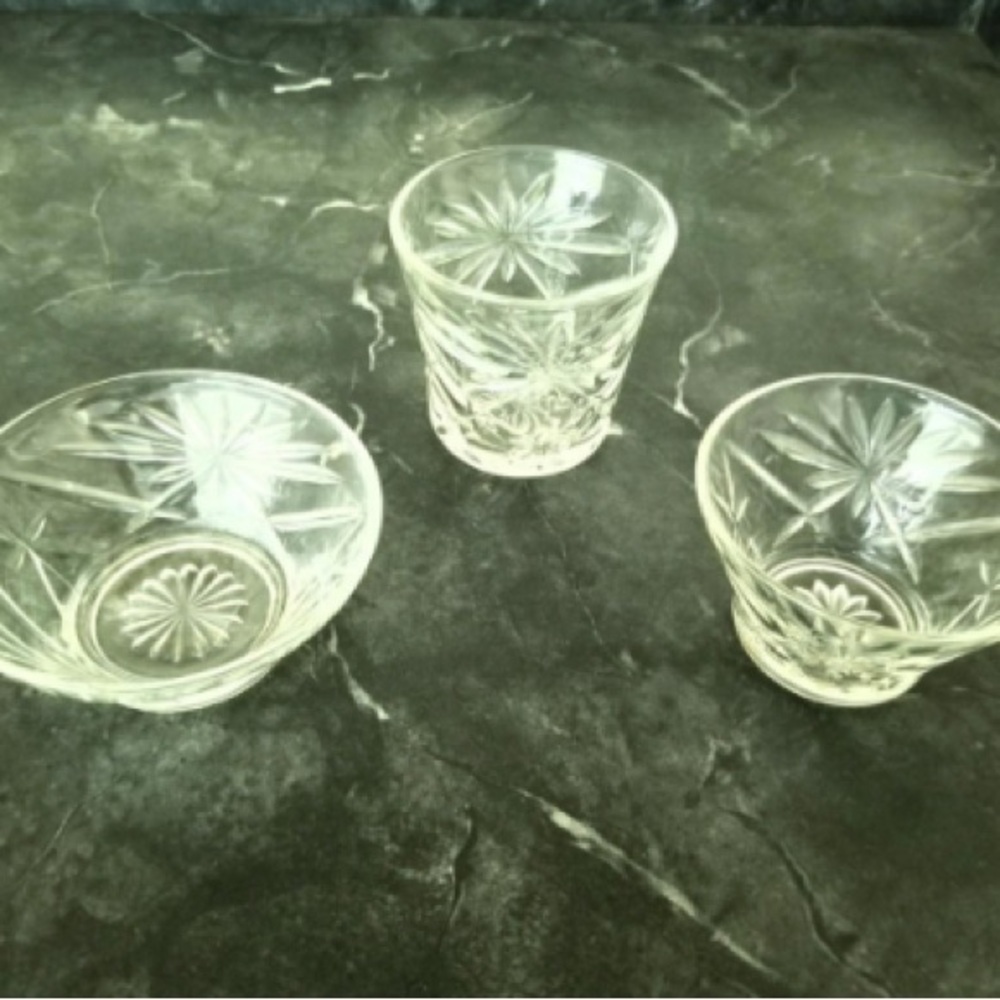 Anchor Hocking Early American Prescut (EAPC) glass pieces